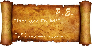 Pittinger Enikő névjegykártya